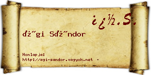 Ági Sándor névjegykártya