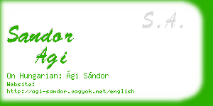 sandor agi business card