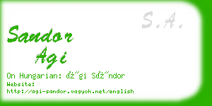 sandor agi business card